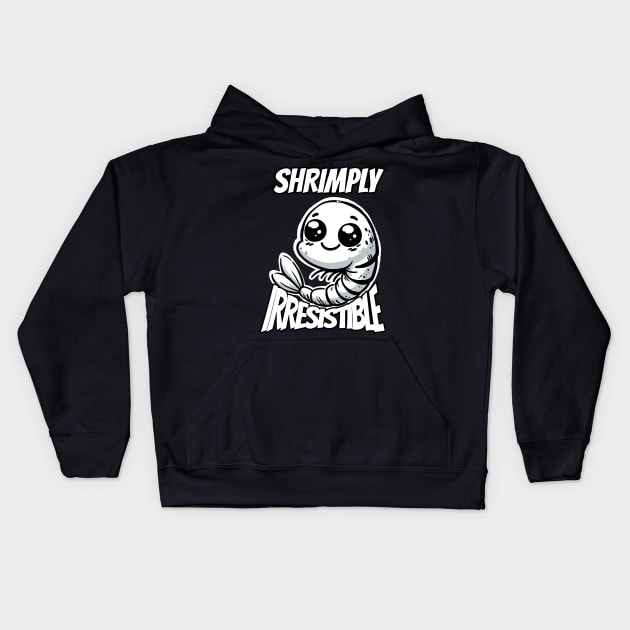 Shrimply Irresistible Shrimp Kids Hoodie by DoodleDashDesigns